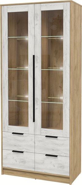 Шкаф с витриной Интерлиния Концепт КТ-ШВ2 с подсветкой - фото