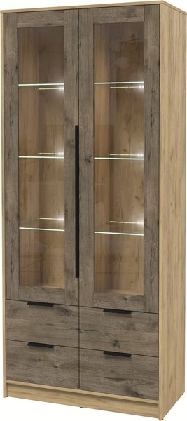 Шкаф с витриной Интерлиния Концепт КТ-ШВ2 с подсветкой - фото