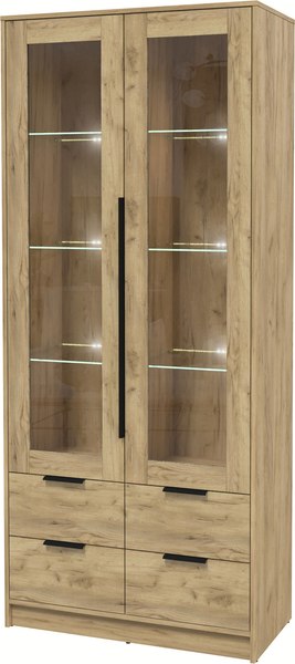 Шкаф с витриной Интерлиния Концепт КТ-ШВ2 с подсветкой - фото