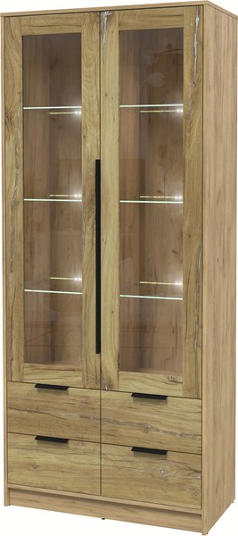 Шкаф с витриной Интерлиния Концепт КТ-ШВ2 с подсветкой - фото