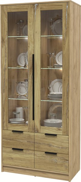 Шкаф с витриной Интерлиния Концепт КТ-ШВ2 с подсветкой