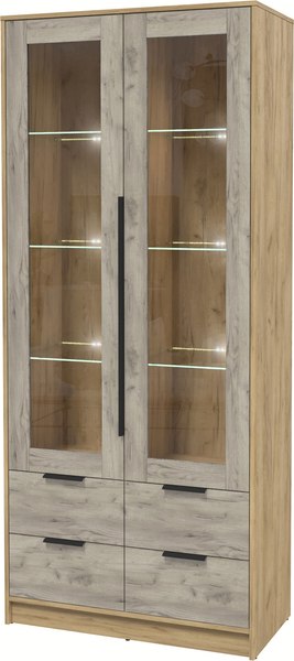 Шкаф с витриной Интерлиния Концепт КТ-ШВ2 с подсветкой - фото