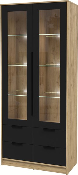 Шкаф с витриной Интерлиния Концепт КТ-ШВ2 с подсветкой - фото
