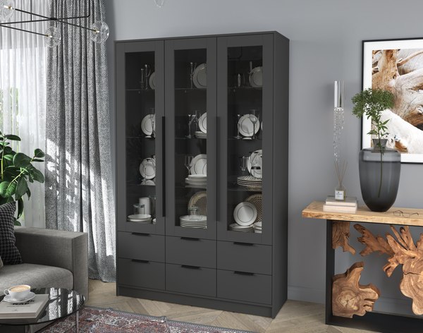 Шкаф с витриной Интерлиния Концепт КТ-ШВ3