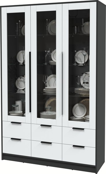 Шкаф с витриной Интерлиния Концепт КТ-ШВ3