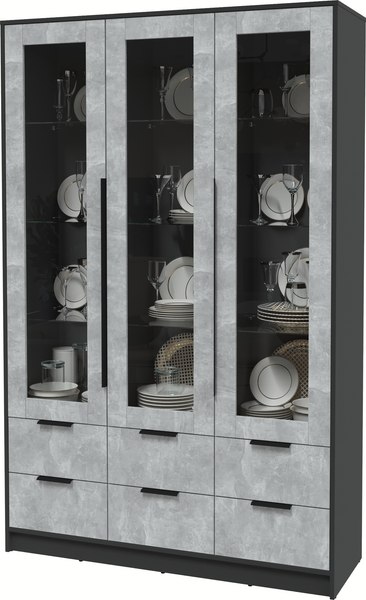 Шкаф с витриной Интерлиния Концепт КТ-ШВ3