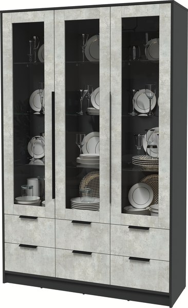 Шкаф с витриной Интерлиния Концепт КТ-ШВ3