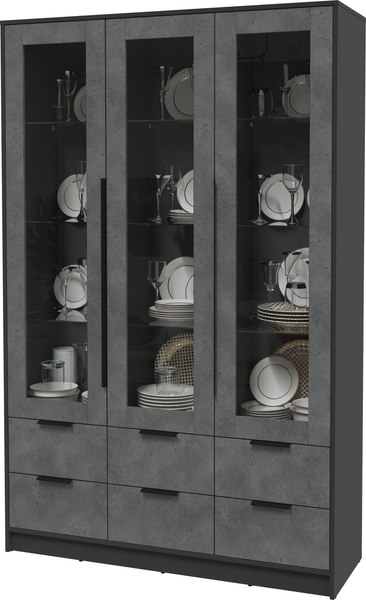 Шкаф с витриной Интерлиния Концепт КТ-ШВ3