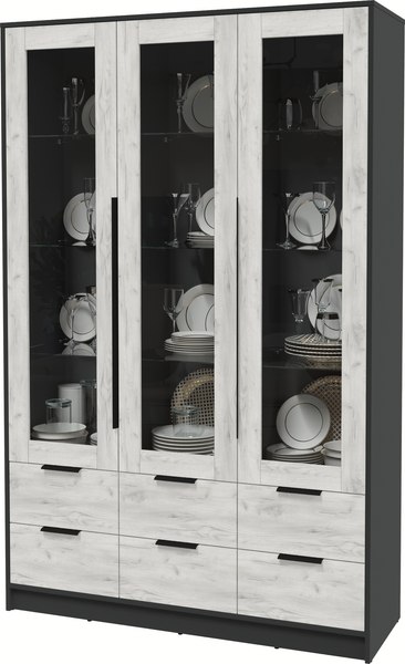 Шкаф с витриной Интерлиния Концепт КТ-ШВ3