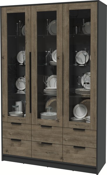 Шкаф с витриной Интерлиния Концепт КТ-ШВ3