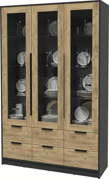 Шкаф с витриной Интерлиния Концепт КТ-ШВ3