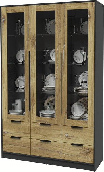 Шкаф с витриной Интерлиния Концепт КТ-ШВ3