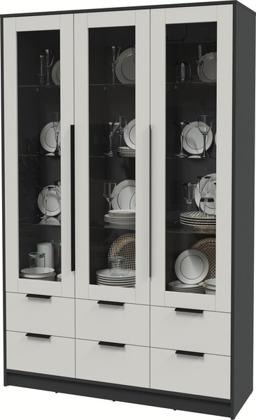 Шкаф с витриной Интерлиния Концепт КТ-ШВ3