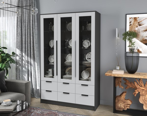 Шкаф с витриной Интерлиния Концепт КТ-ШВ3