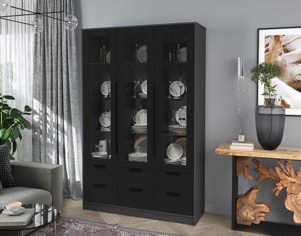 Шкаф с витриной Интерлиния Концепт КТ-ШВ3