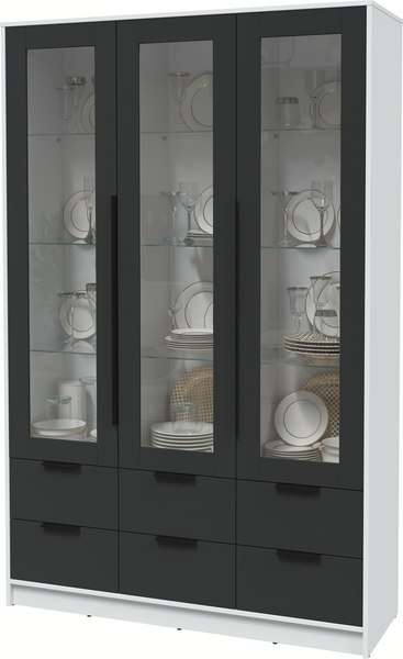Шкаф с витриной Интерлиния Концепт КТ-ШВ3