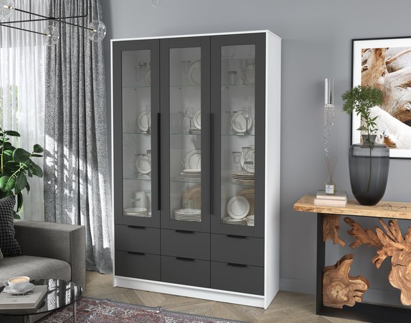 Шкаф с витриной Интерлиния Концепт КТ-ШВ3