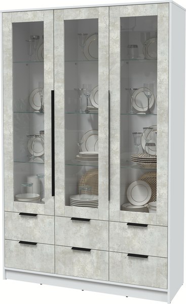 Шкаф с витриной Интерлиния Концепт КТ-ШВ3