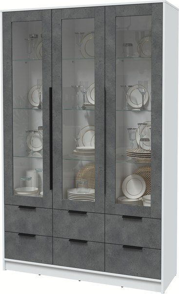 Шкаф с витриной Интерлиния Концепт КТ-ШВ3