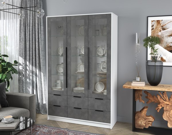 Шкаф с витриной Интерлиния Концепт КТ-ШВ3