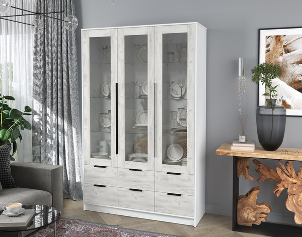 Шкаф с витриной Интерлиния Концепт КТ-ШВ3