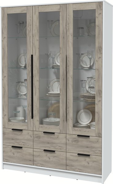 Шкаф с витриной Интерлиния Концепт КТ-ШВ3