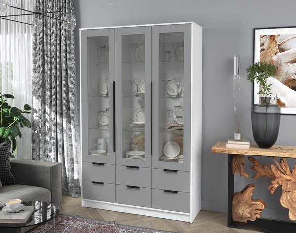 Шкаф с витриной Интерлиния Концепт КТ-ШВ3