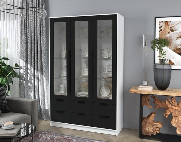 Шкаф с витриной Интерлиния Концепт КТ-ШВ3