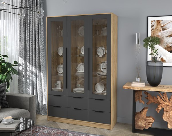 Шкаф с витриной Интерлиния Концепт КТ-ШВ3