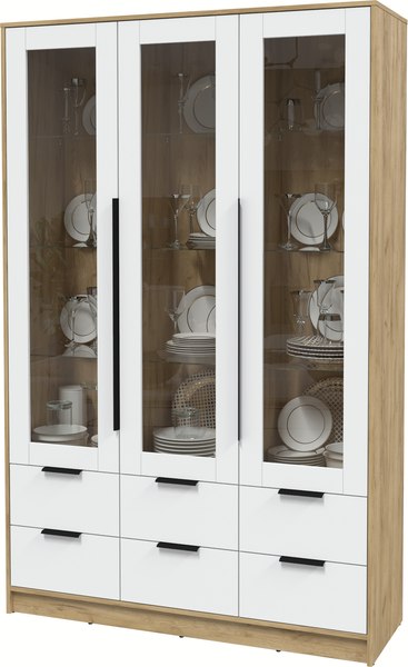 Шкаф с витриной Интерлиния Концепт КТ-ШВ3