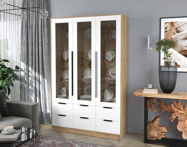 Шкаф с витриной Интерлиния Концепт КТ-ШВ3