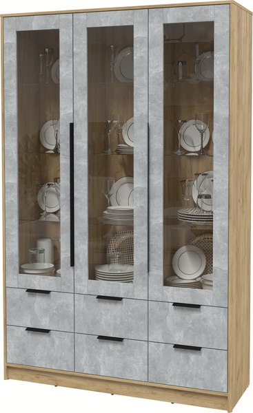 Шкаф с витриной Интерлиния Концепт КТ-ШВ3