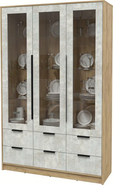 Шкаф с витриной Интерлиния Концепт КТ-ШВ3