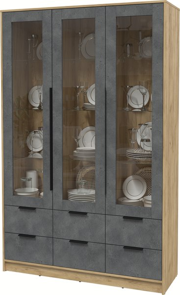 Шкаф с витриной Интерлиния Концепт КТ-ШВ3