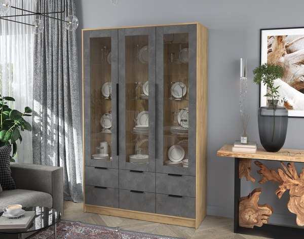 Шкаф с витриной Интерлиния Концепт КТ-ШВ3