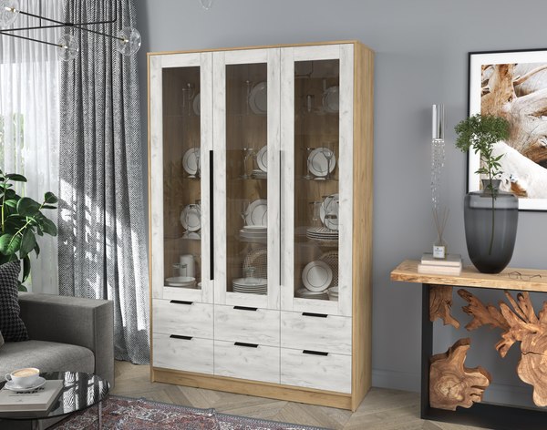 Шкаф с витриной Интерлиния Концепт КТ-ШВ3