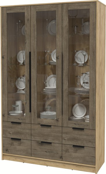 Шкаф с витриной Интерлиния Концепт КТ-ШВ3