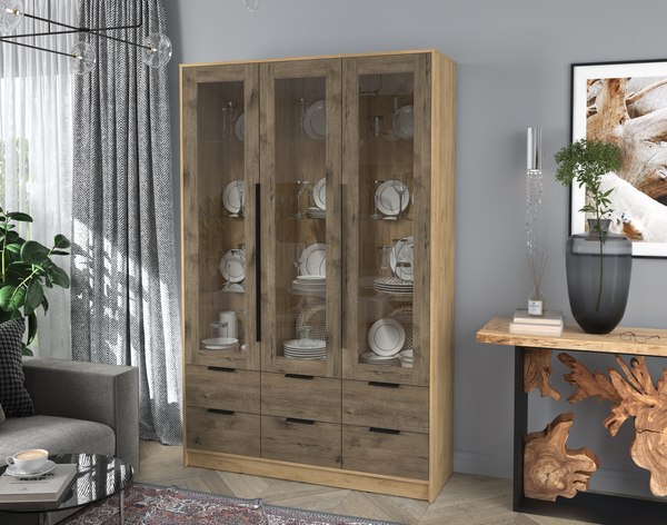 Шкаф с витриной Интерлиния Концепт КТ-ШВ3