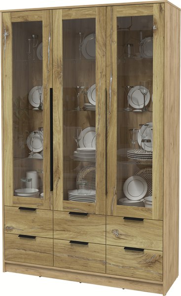 Шкаф с витриной Интерлиния Концепт КТ-ШВ3