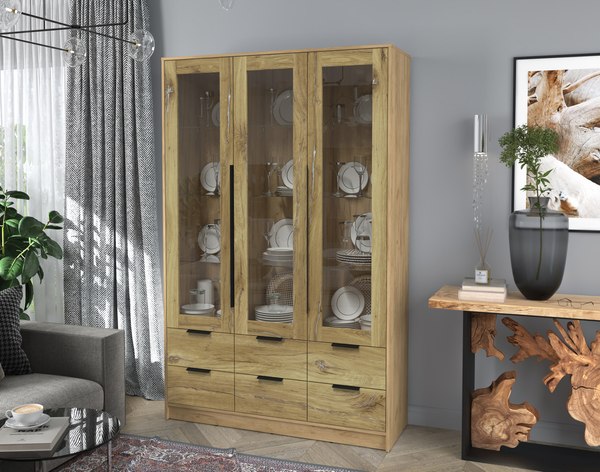 Шкаф с витриной Интерлиния Концепт КТ-ШВ3