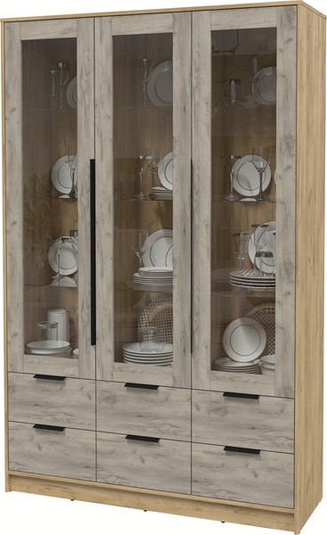 Шкаф с витриной Интерлиния Концепт КТ-ШВ3
