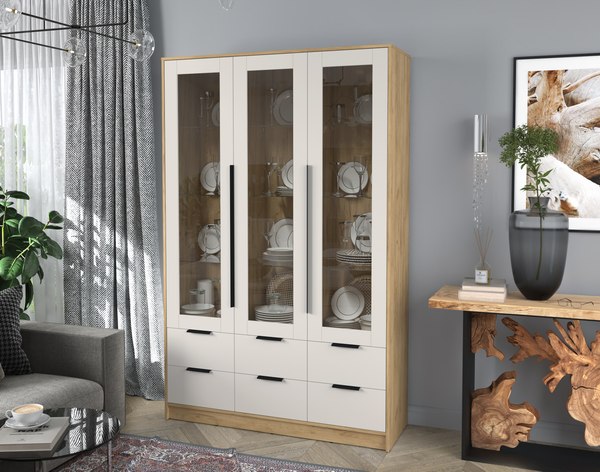 Шкаф с витриной Интерлиния Концепт КТ-ШВ3