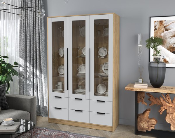 Шкаф с витриной Интерлиния Концепт КТ-ШВ3