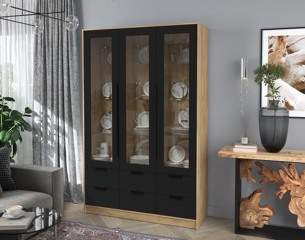 Шкаф с витриной Интерлиния Концепт КТ-ШВ3