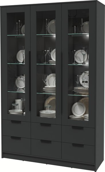 Шкаф с витриной Интерлиния Концепт КТ-ШВ3 с подсветкой