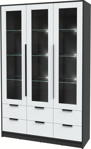 Шкаф с витриной Интерлиния Концепт КТ-ШВ3 с подсветкой - фото