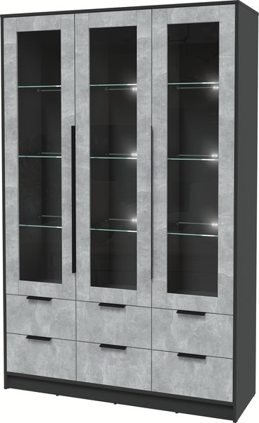 Шкаф с витриной Интерлиния Концепт КТ-ШВ3 с подсветкой - фото