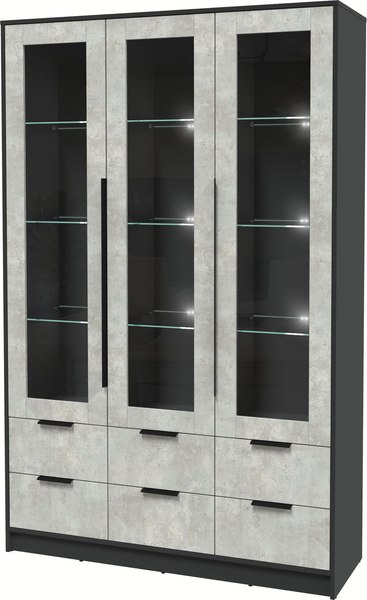 Шкаф с витриной Интерлиния Концепт КТ-ШВ3 с подсветкой - фото