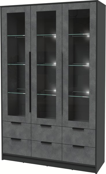 Шкаф с витриной Интерлиния Концепт КТ-ШВ3 с подсветкой - фото