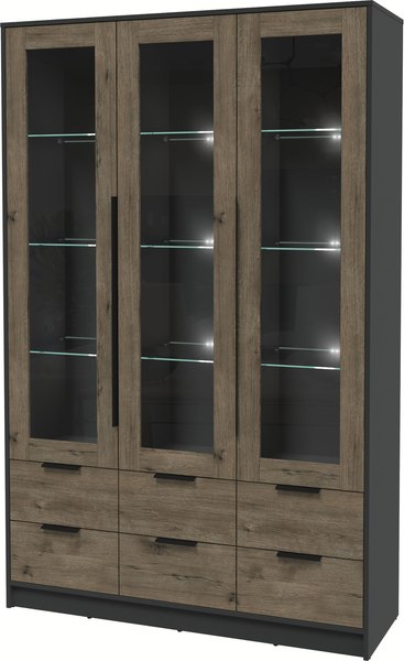 Шкаф с витриной Интерлиния Концепт КТ-ШВ3 с подсветкой - фото